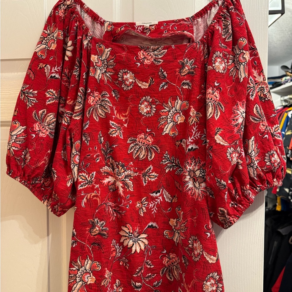 Floral Red Women's Top
